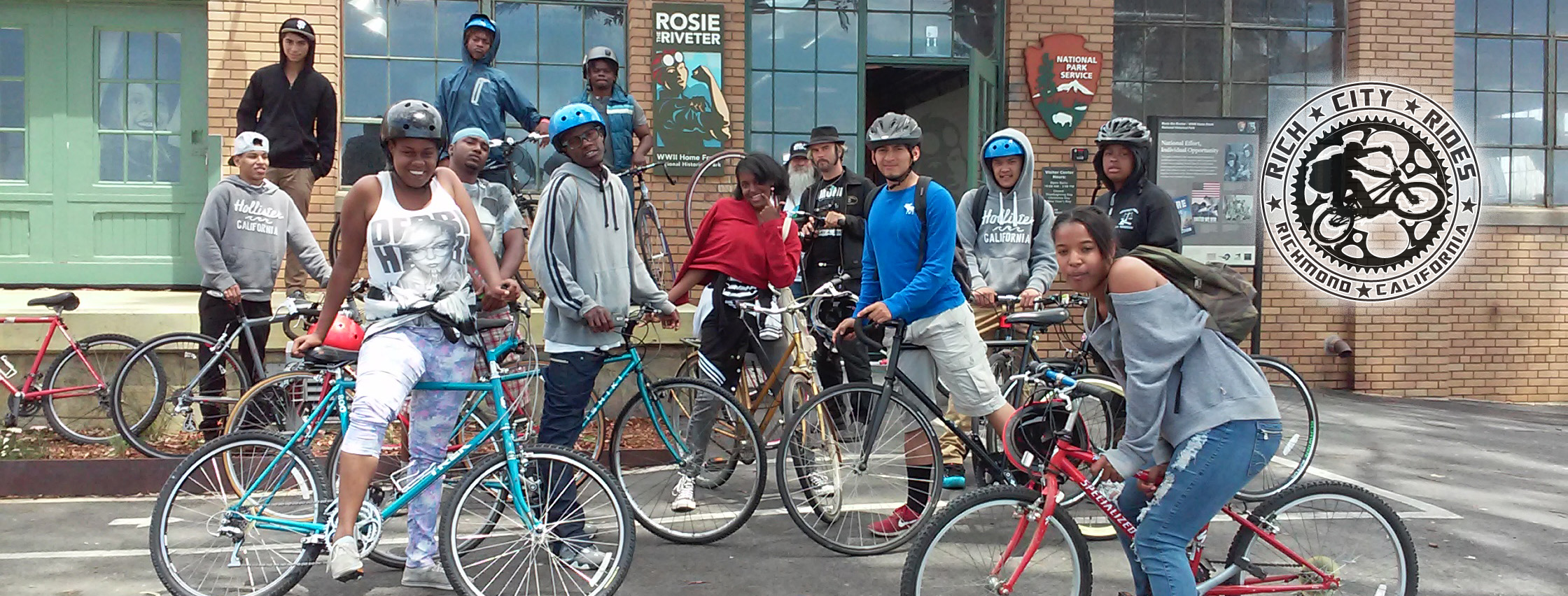 Rich City Rides community members with their bicycles in Richmond
